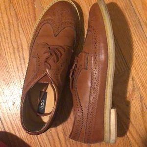leather cognac oxfords